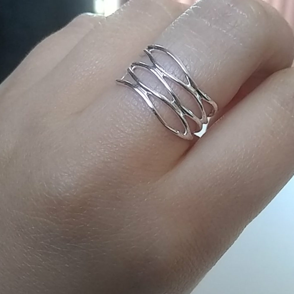 925 Sterling Solid Silver Ring. Branch Pattern. - image 1